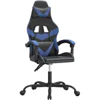 vidaXL Sedia da gioco in ecopelle nera e blu