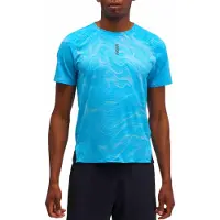Hoka One One Everyrun S/S CLF PRT Maglia da corsa Uomo (L, blu)