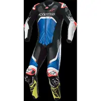 Alpinestars Tuta In Pelle GP Tech V4 Black Blue Yellow Fluo, Taglia: 46