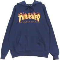 Thrasher Felpa Cappuccio Uomo Flame Hood Navy/yellow