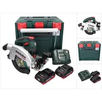 Metabo Sega circolare a batteria KS 18 LTX 66 BL 18 V 165 mm + 2 batterie da 4,0 Ah + caricabatterie + metaBOX