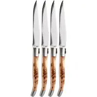 Laguiole En Aubrac 42C12-GEIHQ, Japanese Damascus, Thuja Wood, set di 4 coltelli da bistecca