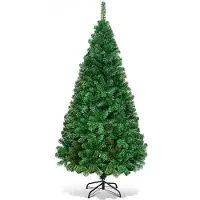 Costway Albero di Natale 180cm con aghi in PVC di alta qualità base di metallo, Abete artificiale per casa ufficio negozi hotel