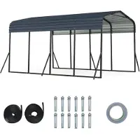 Costway Rifugio per garage all'aperto con 4 gambe inclinate aggiunte, Tenda grande con tetto rigido per SUV e eventi Nero