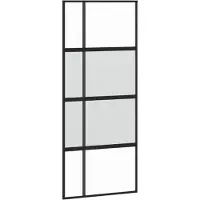 vidaXL Porta scorrevole nera 90x205 cm in vetro temperato e alluminio