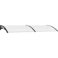 vidaXL Tettoia per porta nera e trasparente 300x75 cm PC