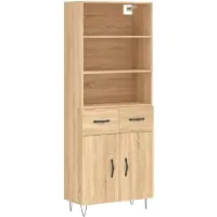 vidaXL Credenza Sonoma-quercia 69,5x34x180 cm Materiale a base di legno