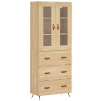 vidaXL Credenza Sonoma-quercia 69,5x34x180 cm Materiale a base di legno