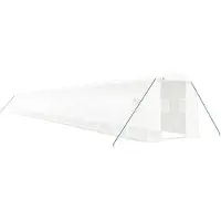 vidaXL Serra con struttura in acciaio, bianca, 48 m², 24x2x2 m