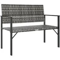 vidaXL Panca da giardino 2 posti in poly rattan grigio
