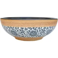VD Home Furnishing Lavabo da appoggio Multicolore Rotondo Ø41x14 cm Vetroceramica