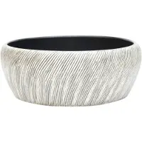 vidaXL Lavabo da appoggio nero e grigio rotondo Ø41x14 cm in Vetroceramica