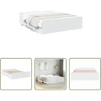 The Living Store Giroletto con cassetti bianco 140x200 cm in materiale ligneo