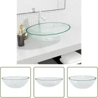 The Living Store Lavabo in vetro 50x37x14 cm Trasparente