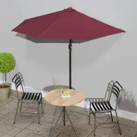 The Living Store Tenda da sole per balcone, struttura in alluminio, colore bordeaux, dimensioni 270x144x222 cm, a forma semicircolare