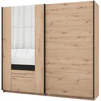 Dmora Lalibe - Guardaroba 2 Ante, 220x205h cm Marrone Rovere Nodi, 2 Ripiani