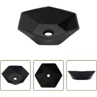 The Living Store Lavabo 41 x 36,5 x 12 cm in Vetroceramica nera