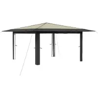 Syfax Gazebo senza pareti laterali, dimensioni 4 x 4 metri, colore crema e antracite