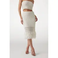 Guess Marciano GUESS Luca Fringed Hem Mid Dove White Taglia: L | Minigonne Outlet | Donna | Bianco