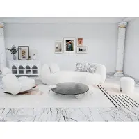 Xl Moebel Gmbh Salotto: Elegante set di divani 3 posti + 1 posto, tavolino da caffè di design, poggiapiedi imbottiti