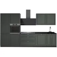 Vicco Cucina componibile Fame-Line Verde-oro rustico/Antracite 340 cm senza piano di lavoro, Model 64564