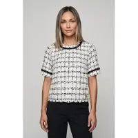Karl Lagerfeld Boucle Top Black White Karl Boucle Taglia: 38 | Magliette intime Outlet | Donna | Nero
