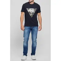 Guess Marciano GUESS Ss Bsc Embosse Smart Blue Taglia: M | Magliette basic Outlet | Uomo | Blu