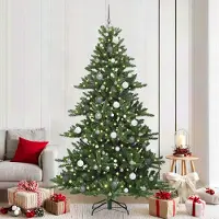 Prolenta Maison Exclusive - Albero di Natale artificiale pieghevole, verde, 210 cm, in PVC e acciaio