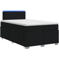 vidaXL Letto a molle con materasso nero 120 x 200 cm in tessuto
