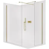 CERANO Pannello doccia walk-in Onyx T, destro/sinistro - 8 mm - profilo rettangolare - dorato, vetro trasparente - 120x80x200 cm