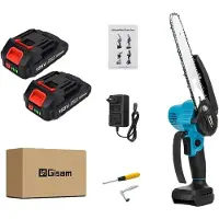 OEM Motosega elettrica, motore brushless, barra di guida da 8 pollici, set di 2 batterie