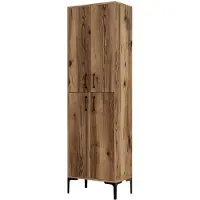 Dmora Laino - Armadio Multiuso Grande, 60x200h cm Marrone Noce, 6 Ripiani