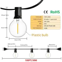 StarTech.com Catena luminosa LED G40 - 30 metri - Adatta per esterni - Impermeabile - Design retrò - Spina europea - 220 V