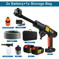 StarTech.com Idropulitrice elettrica - Pistola lavante compatta - 200 bar - Motore senza spazzole - 2 velocità - Ugello 6-in-1 - 18V, 2 batterie