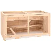 vidaXL Gabbia per criceti 104 x 52 x 54 cm in legno massello di abete