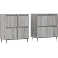 vidaXL Credenze 2 pezzi. Materiale a base di legno Sonoma grigio