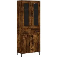 vidaXL Credenza rovere affumicato 69,5x34x180 cm materiale a base di legno