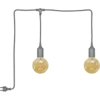 Osram Lampada a sospensione esterna , grigia, diametro 4,5 cm, lunghezza del cavo 6 metri, luce calda e confortevole, 2400 K, silicone, attacco E27, LED sostituibili, angolo di illuminazione di 300°