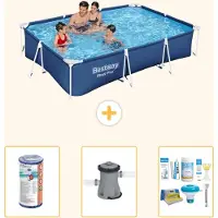 Bestway Steel Pro, piscina rettangolare - 300x201x66 cm - 4 pezzi - Modello S22718
