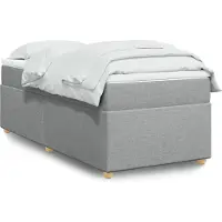 vidaXL Letto a molle con materasso grigio chiaro 90x190 cm in tessuto
