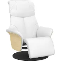 vidaXL Poltrona relax con poggiapiedi in Pelle finta bianca