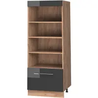 Vicco Scaffale da cucina Fame-Line Antracite lucido/Rovere dorato 60 cm, Model 62232