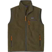 Patagonia - Felpa double-face senza maniche in Polartec - M's Retro Pile Vest Basin Green per Uomo - Taglia M - Kaki