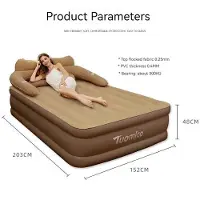 StarTech.com Materasso gonfiabile matrimoniale - Letto ad aria per 2 persone - 152x203x22 cm - Ideale per campeggio e sedili posteriori dell'auto - Materiale: PVC, colore marrone