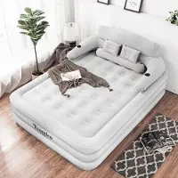 StarTech.com Materasso gonfiabile matrimoniale - Letto da campeggio per ospiti - 152x203x22 cm - PVC - Adatto per interni ed esterni - Richiede pompa esterna - Grigio