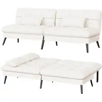 COMHOMA Divano letto con funzione letto, copertura divano futon pieghevole, divano letto, divano angolare, divano letto per ospiti, divano a 3 posti, con schienale regolabile