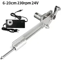 StarTech.com Attuatore lineare - Motore hub a 24V DC - Velocità regolabile - Corsa da 6 a 20 cm - Funzionamento silenzioso - Lega di alluminio - Colore A