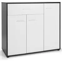 Costway Mobile credenza moderno con cassetto 3 ante ripiano regolabile, Armadietto per cucina sala da pranzo 88x40x80cm