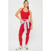 Fabletics Heatherflex High-waisted Legging Holly Berry Heather Taglia: L REG | Leggings Outlet | Donna