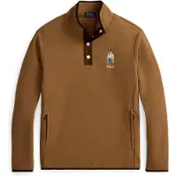 Ralph Lauren per uomo. 710B27074001 Felpa con collo alto heritage bear marrone (M), Casual, Poliestere